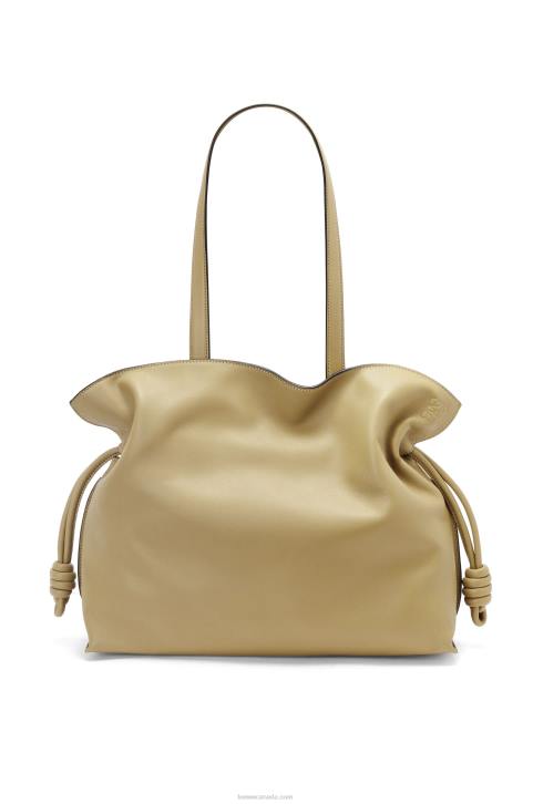 Loewe Large Flamenco clutch in nappa calfskin 688V423 Women Clay Green