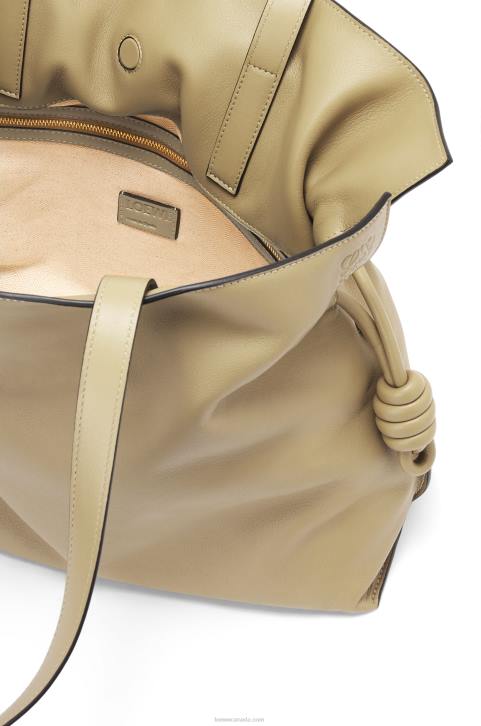 Loewe Large Flamenco clutch in nappa calfskin 688V423 Women Clay Green