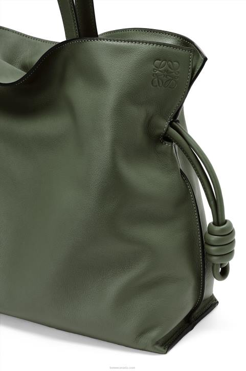 Loewe Large Flamenco clutch in nappa calfskin 688V429 Women Vintage Khaki