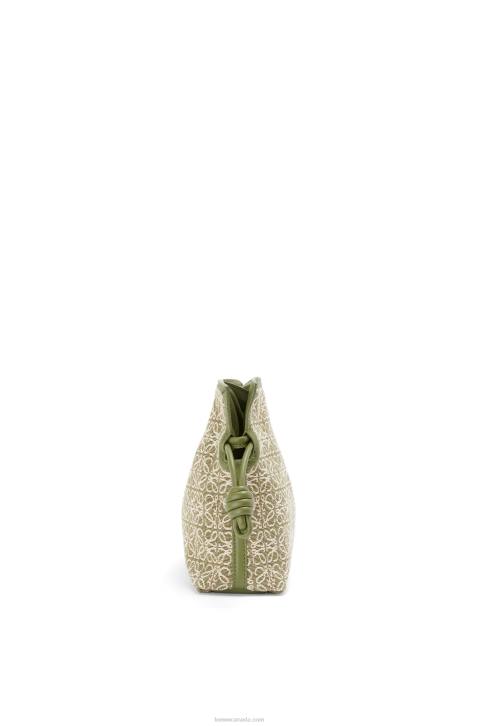 Loewe Mini Flamenco clutch in Anagram jacquard and calfskin 688V291 Women Green/Avocado Green