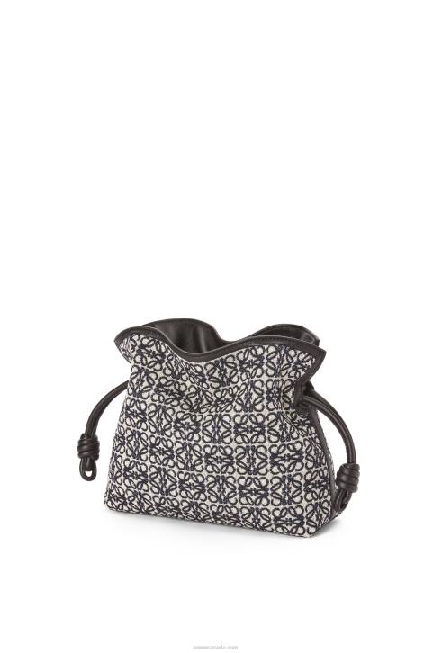 Loewe Mini Flamenco clutch in Anagram jacquard and calfskin 688V292 Women Navy/Black