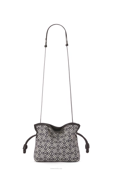 Loewe Mini Flamenco clutch in Anagram jacquard and calfskin 688V292 Women Navy/Black