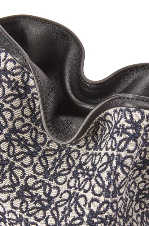 Loewe Mini Flamenco clutch in Anagram jacquard and calfskin 688V292 Women Navy/Black