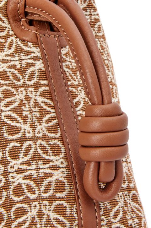Loewe Mini Flamenco clutch in Anagram jacquard and calfskin 688V310 Women Tan/Pecan
