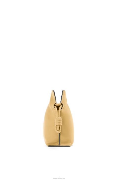 Loewe Mini Flamenco clutch in nappa calfskin 688V208 Women Dark Butter