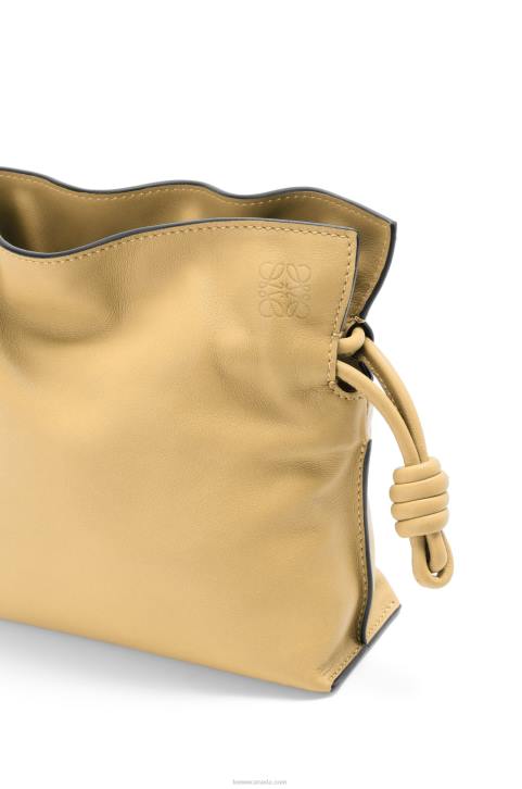 Loewe Mini Flamenco clutch in nappa calfskin 688V208 Women Dark Butter