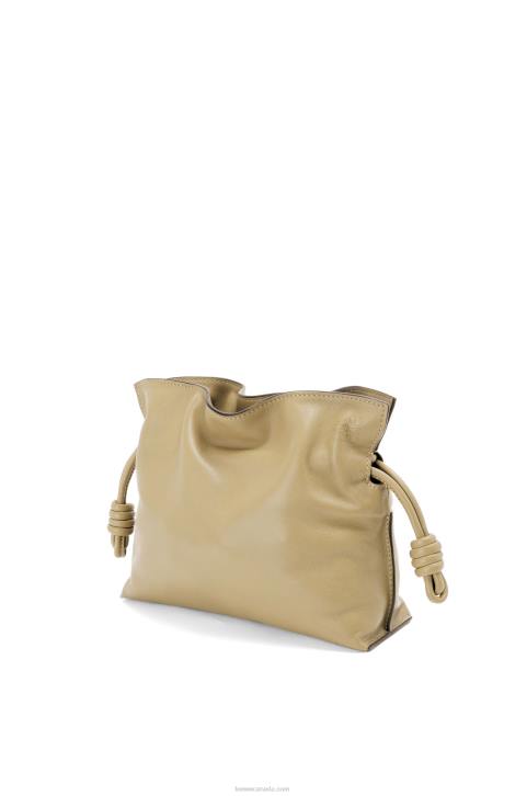 Loewe Mini Flamenco clutch in nappa calfskin 688V217 Women Clay Green