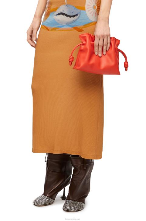 Loewe Mini Flamenco clutch in nappa calfskin 688V320 Women Sunrise Orange