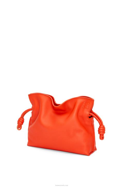 Loewe Mini Flamenco clutch in nappa calfskin 688V320 Women Sunrise Orange