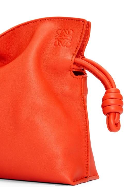 Loewe Mini Flamenco clutch in nappa calfskin 688V320 Women Sunrise Orange