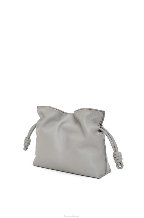 Loewe Mini Flamenco clutch in nappa calfskin 688V328 Women Pearl Grey