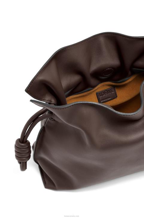 Loewe Mini Flamenco clutch in nappa calfskin 688V555 Women Chocolate