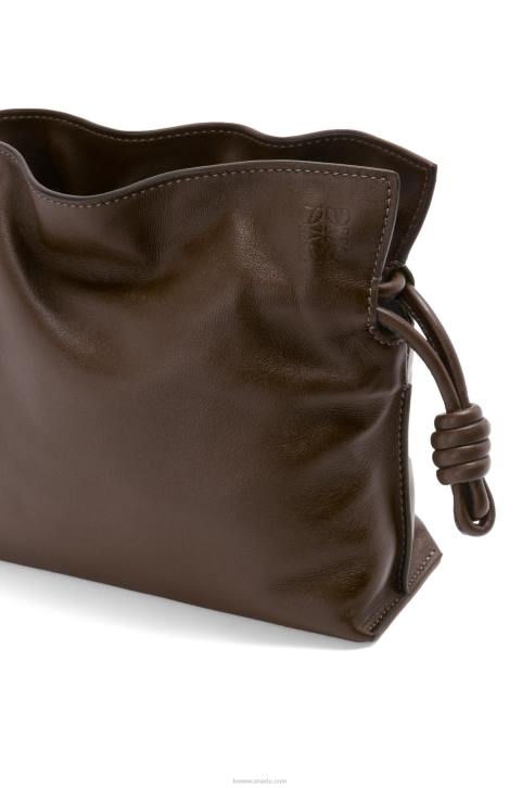 Loewe Mini Flamenco clutch in nappa calfskin 688V555 Women Chocolate