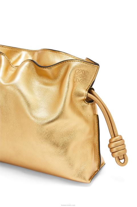 Loewe Mini Flamenco clutch in nappa calfskin with chain 688V333 Women Gold