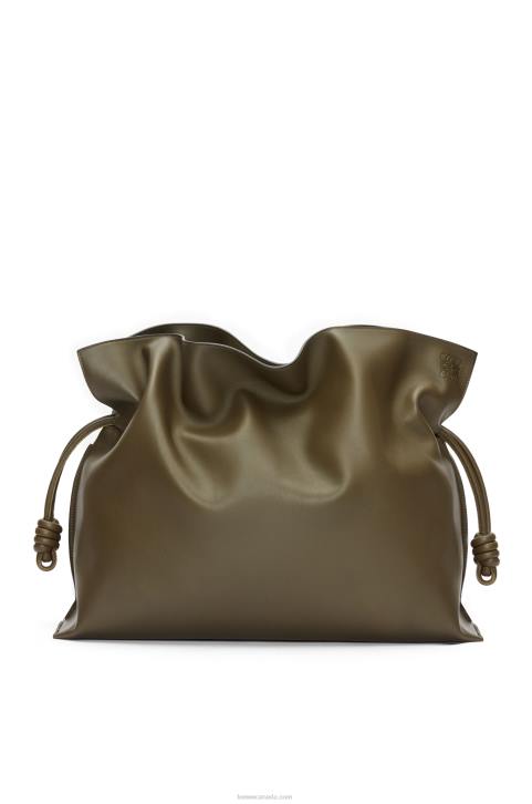 Loewe XL Flamenco bag in nappa calfskin 688V360 Women Dark Khaki Green