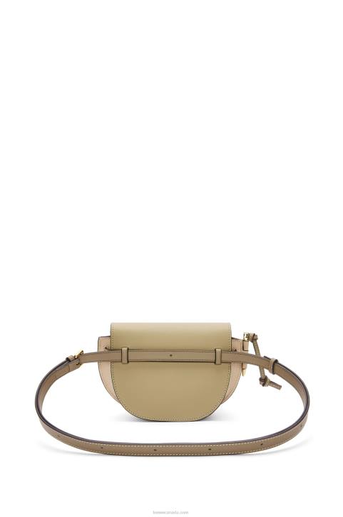 Loewe Mini Gate Dual bag in soft calfskin 688V240 Women Clay Green/Dusty Beige