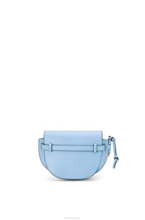 Loewe Mini Gate Dual bag in soft calfskin and jacquard 688V194 Women Dusty Blue