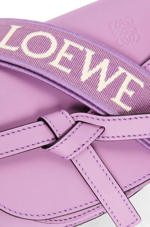Loewe Mini Gate Dual bag in soft calfskin and jacquard 688V196 Women Guimauve