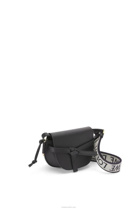 Loewe Mini Gate Dual bag in soft calfskin and jacquard 688V197 Women Black