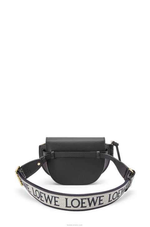 Loewe Mini Gate Dual bag in soft calfskin and jacquard 688V197 Women Black