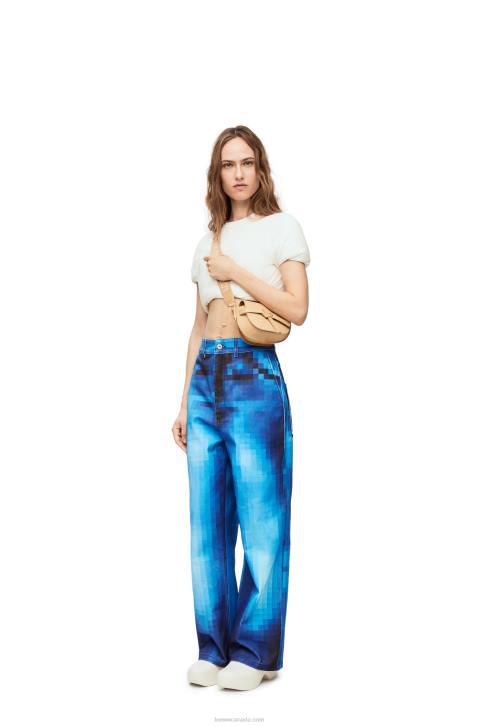 Loewe Mini Gate Dual bag in soft calfskin and jacquard 688V209 Women Butter