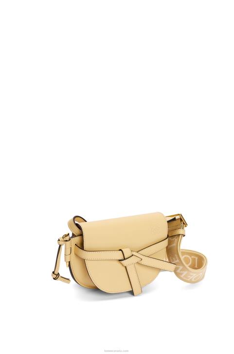Loewe Mini Gate Dual bag in soft calfskin and jacquard 688V209 Women Butter