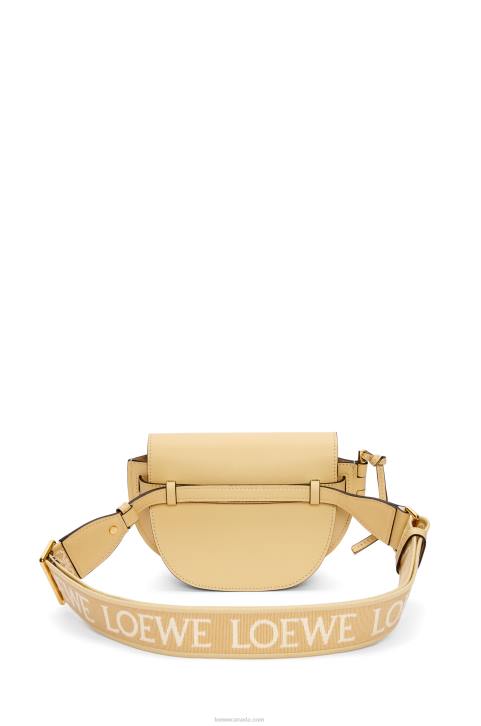 Loewe Mini Gate Dual bag in soft calfskin and jacquard 688V209 Women Butter