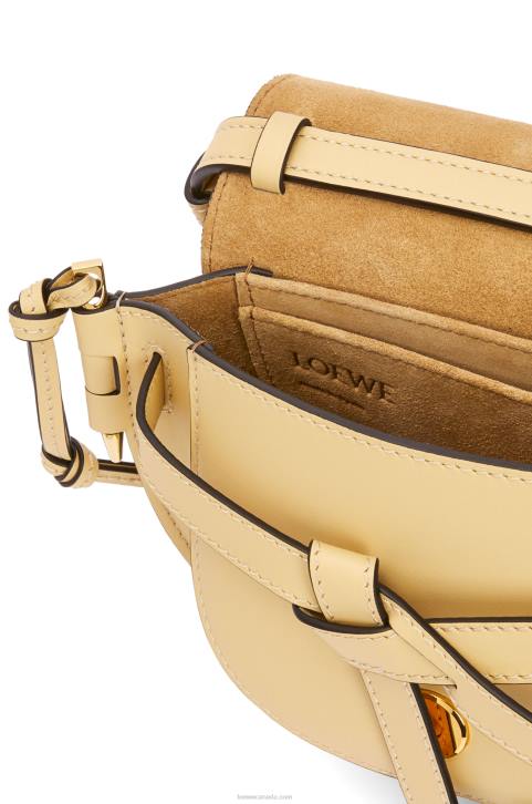 Loewe Mini Gate Dual bag in soft calfskin and jacquard 688V209 Women Butter