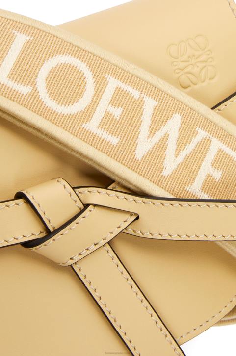 Loewe Mini Gate Dual bag in soft calfskin and jacquard 688V209 Women Butter