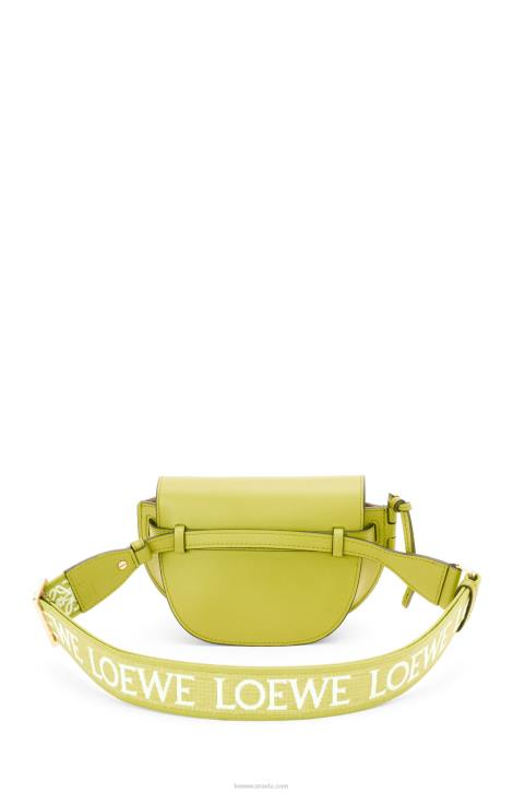 Loewe Mini Gate Dual bag in soft calfskin and jacquard 688V210 Women Lime Yellow