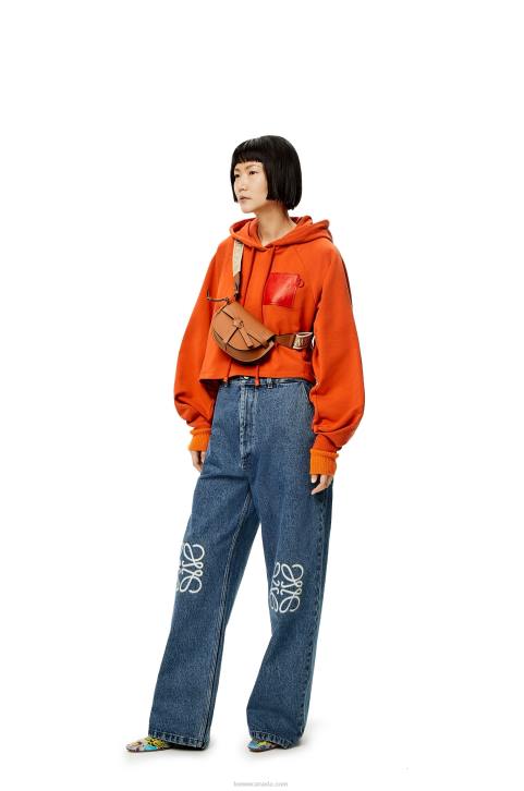 Loewe Mini Gate Dual bag in soft calfskin and jacquard 688V215 Women Tan