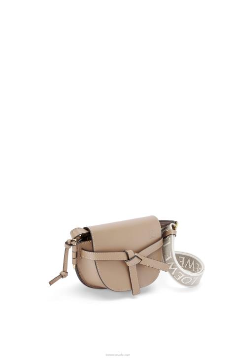 Loewe Mini Gate Dual bag in soft calfskin and jacquard 688V218 Women Sand