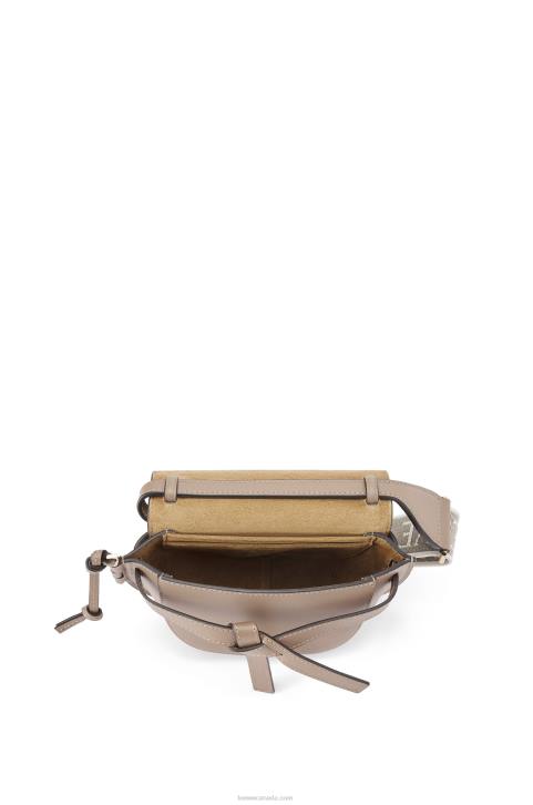 Loewe Mini Gate Dual bag in soft calfskin and jacquard 688V218 Women Sand