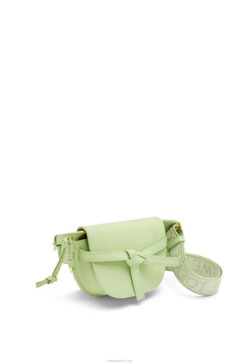 Loewe Mini Gate Dual bag in soft calfskin and jacquard 688V232 Women Light Pale Green
