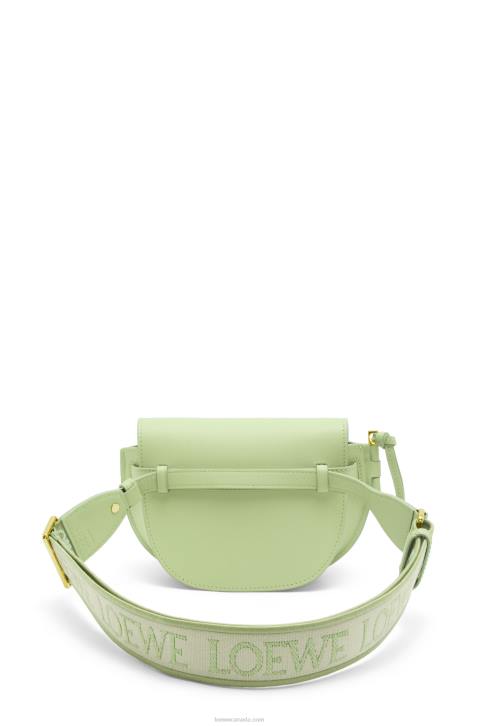 Loewe Mini Gate Dual bag in soft calfskin and jacquard 688V232 Women Light Pale Green