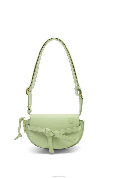Loewe Mini Gate Dual bag in soft calfskin and jacquard 688V232 Women Light Pale Green