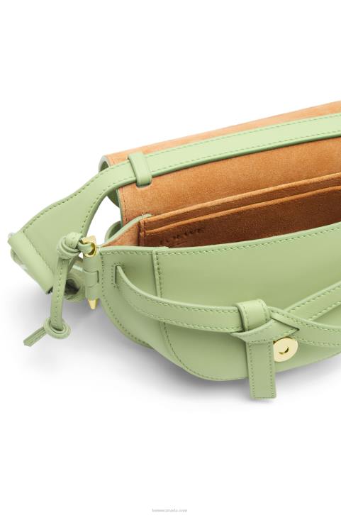 Loewe Mini Gate Dual bag in soft calfskin and jacquard 688V232 Women Light Pale Green