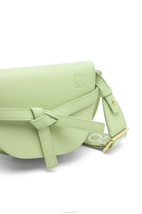 Loewe Mini Gate Dual bag in soft calfskin and jacquard 688V232 Women Light Pale Green