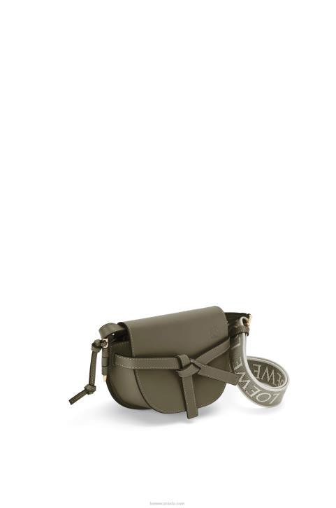 Loewe Mini Gate Dual bag in soft calfskin and jacquard 688V239 Women Autumn Green