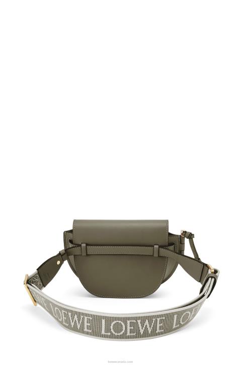 Loewe Mini Gate Dual bag in soft calfskin and jacquard 688V239 Women Autumn Green