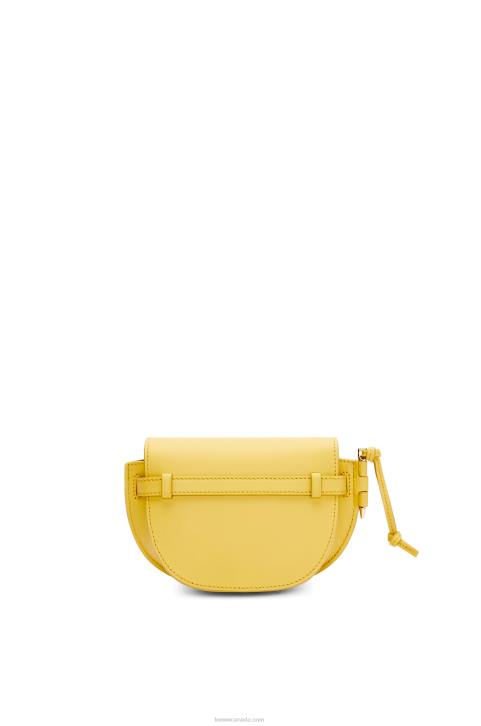 Loewe Mini Gate Dual bag in soft calfskin and jacquard 688V262 Women Dark Yellow