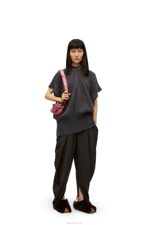 Loewe Mini Gate Dual bag in soft calfskin and jacquard 688V265 Women Plumrose