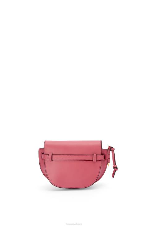 Loewe Mini Gate Dual bag in soft calfskin and jacquard 688V265 Women Plumrose