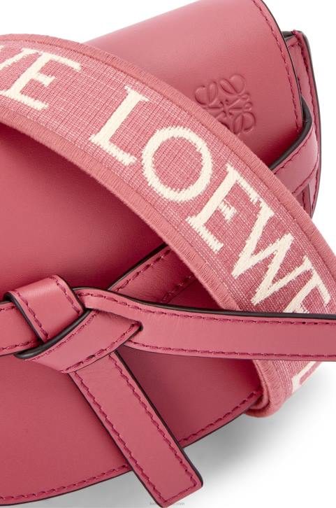 Loewe Mini Gate Dual bag in soft calfskin and jacquard 688V265 Women Plumrose