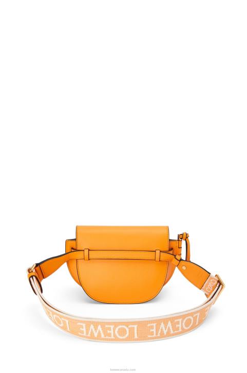 Loewe Mini Gate Dual bag in soft calfskin and jacquard 688V275 Women Mandarin