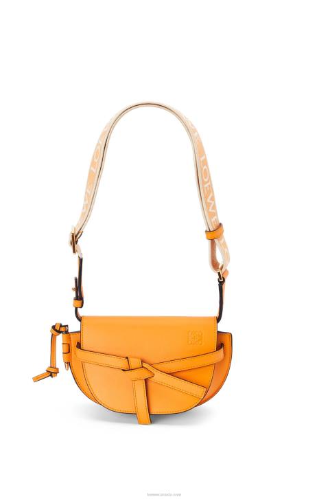 Loewe Mini Gate Dual bag in soft calfskin and jacquard 688V275 Women Mandarin