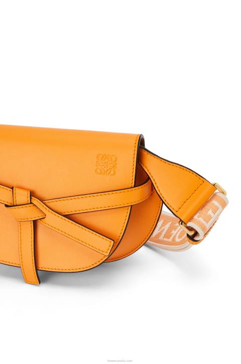 Loewe Mini Gate Dual bag in soft calfskin and jacquard 688V275 Women Mandarin