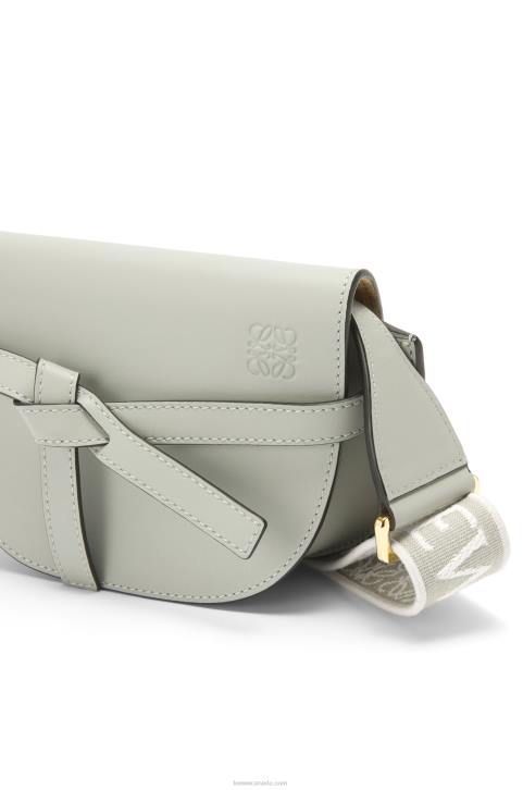 Loewe Mini Gate Dual bag in soft calfskin and jacquard 688V276 Women Ash Grey