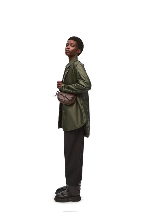 Loewe Mini Gate Dual bag in soft calfskin and jacquard 688V319 Women Chocolate