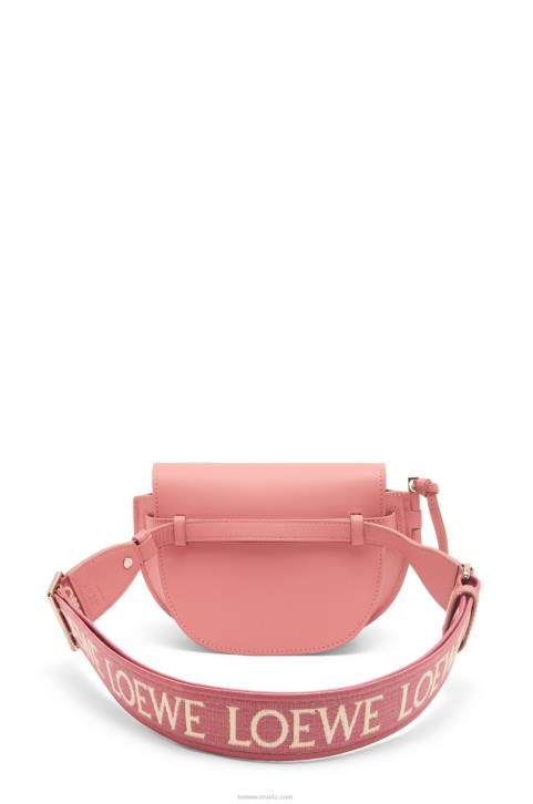 Loewe Mini Gate Dual bag in soft calfskin and jacquard 688V554 Women Peach Bloom